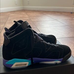 Black and Purple High-Top Sneakers